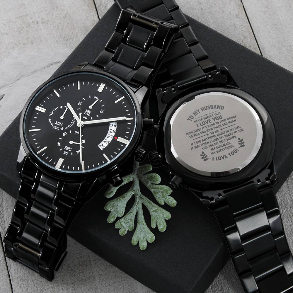 To My Husband Romantic Message Wrist Watch Glam Up Gift Shop