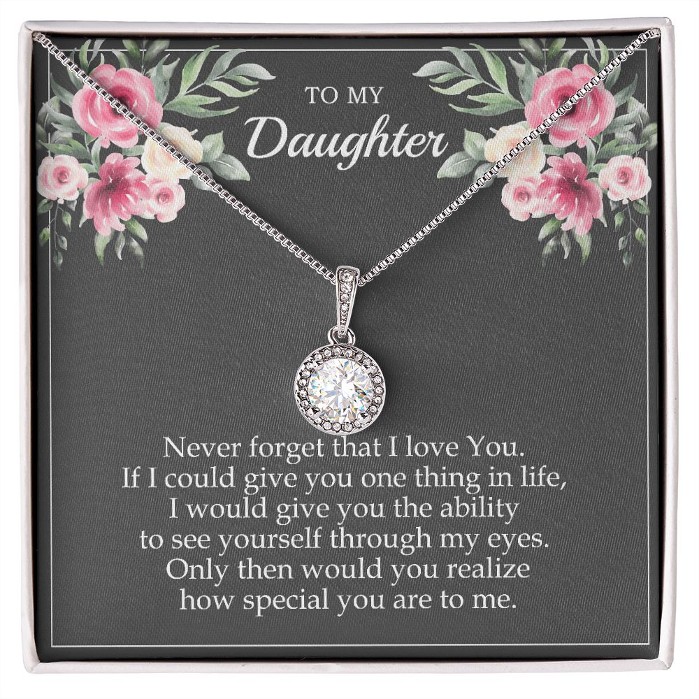 Flower Message Card 6 Gray Daughter Ability To See 2 Eternal Hope Necklace -