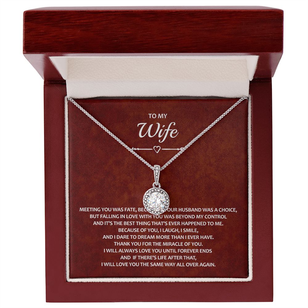 Wife 10 Red Ornate Background Eternal Hope Necklace -