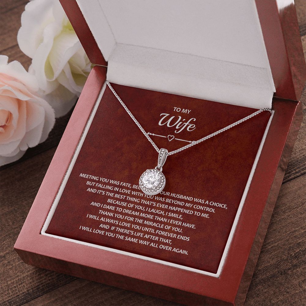 Wife 10 Red Ornate Background Eternal Hope Necklace -