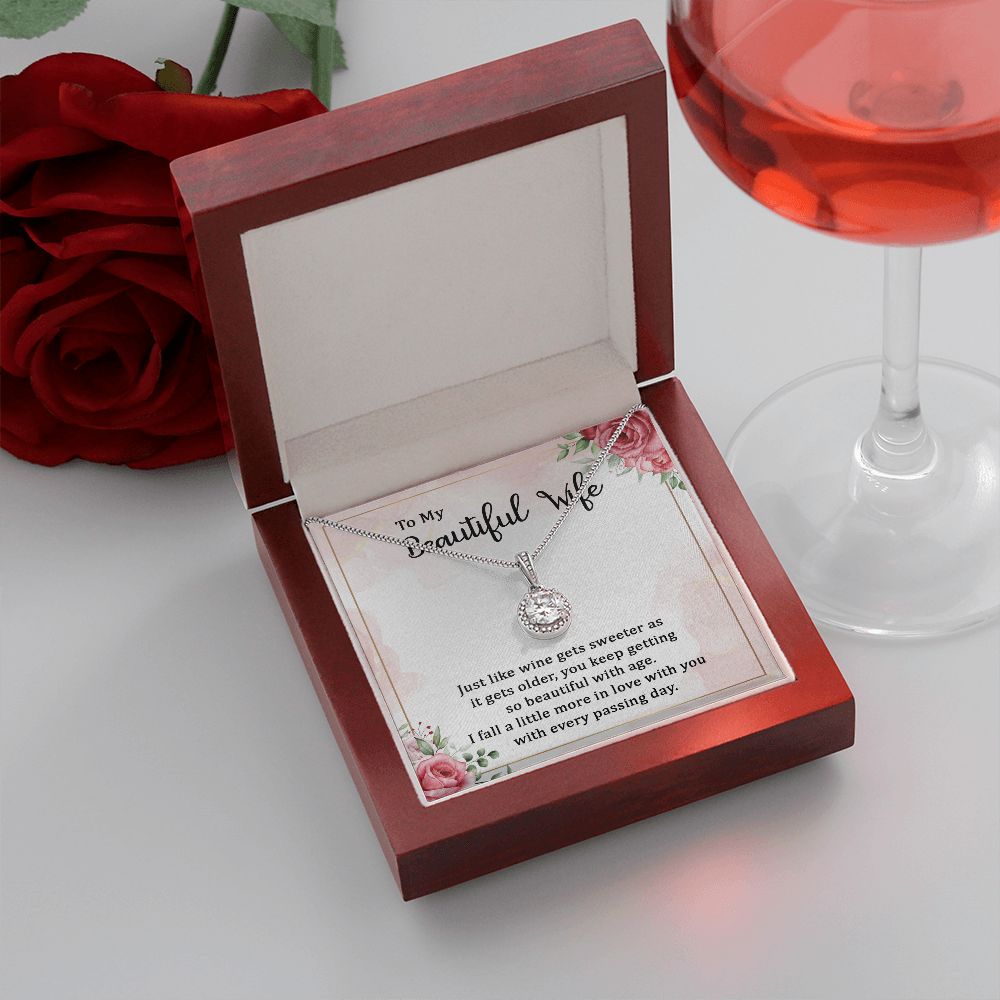 To my beautiful wife wine gets sweeter Eternal Hope Necklace -