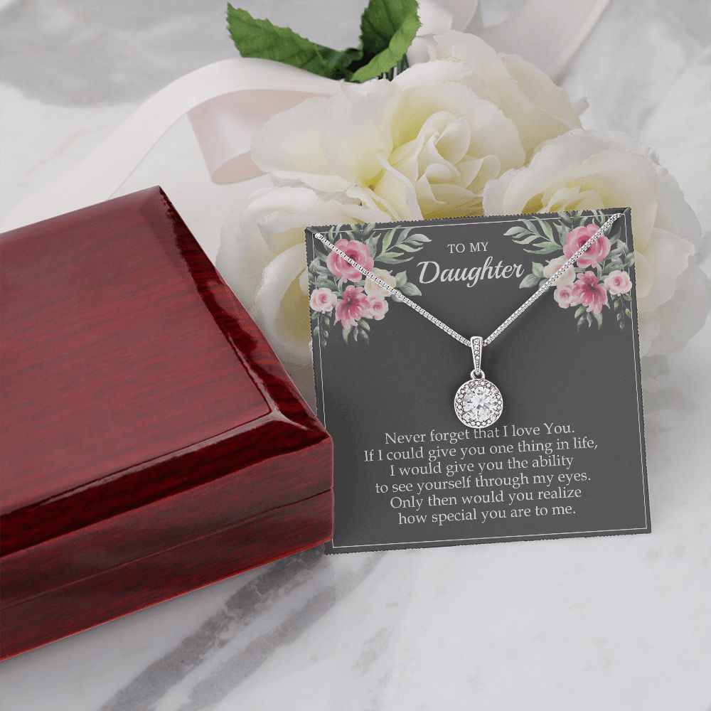 Flower Message Card 6 Gray Daughter Ability To See 2 Eternal Hope Necklace -