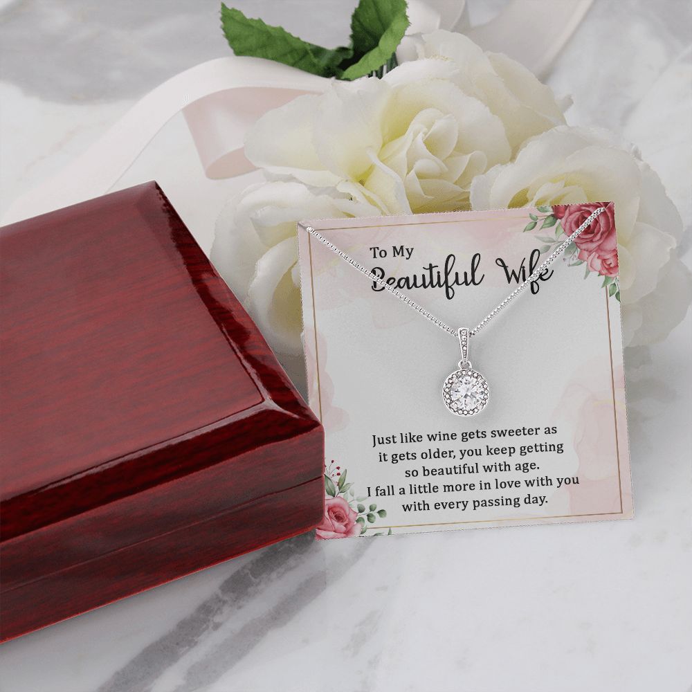 To my beautiful wife wine gets sweeter Eternal Hope Necklace -