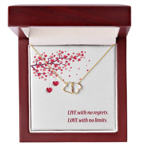 Love With No Limits - Two Interconnected Hearts 10K Gold Necklace