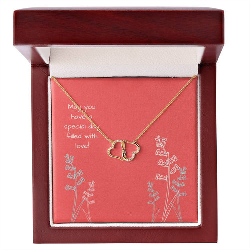 Two Interconnected Hearts 10K Gold Necklace Special Day
