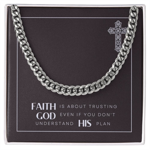 Faith In God Cuban Link Necklace For Men M50