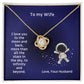 To  My Wife, I Love You To The Moon And Back Love Knot Necklace Birthday, Anniversary, Valentine's or Christmas Gift for the Wife M67_Wife