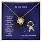 To  My Wife, I Love You To The Moon And Back Love Knot Necklace Birthday, Anniversary, Valentine's  Gift for the Wife M67_Wife