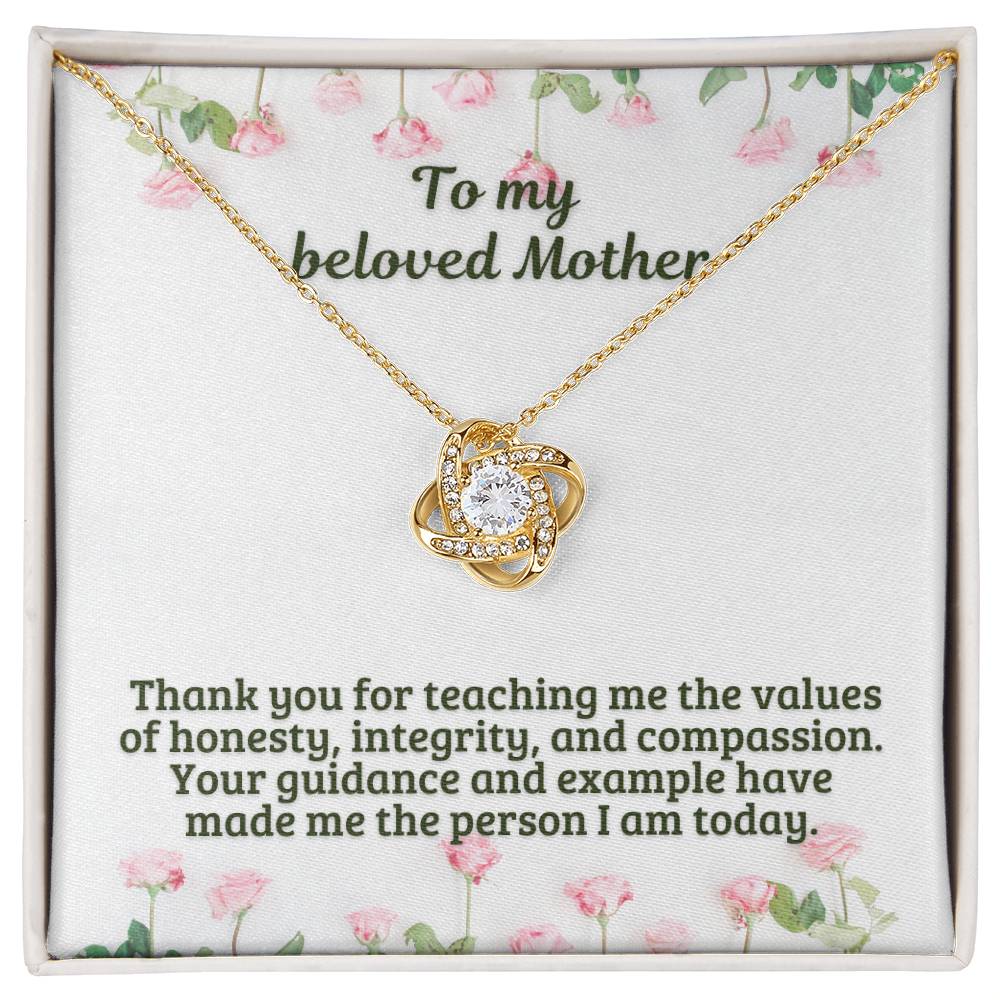 M51 Elegant Love Knot Necklace with Message Card for Mom, Mum, Grandma on Mother's Day