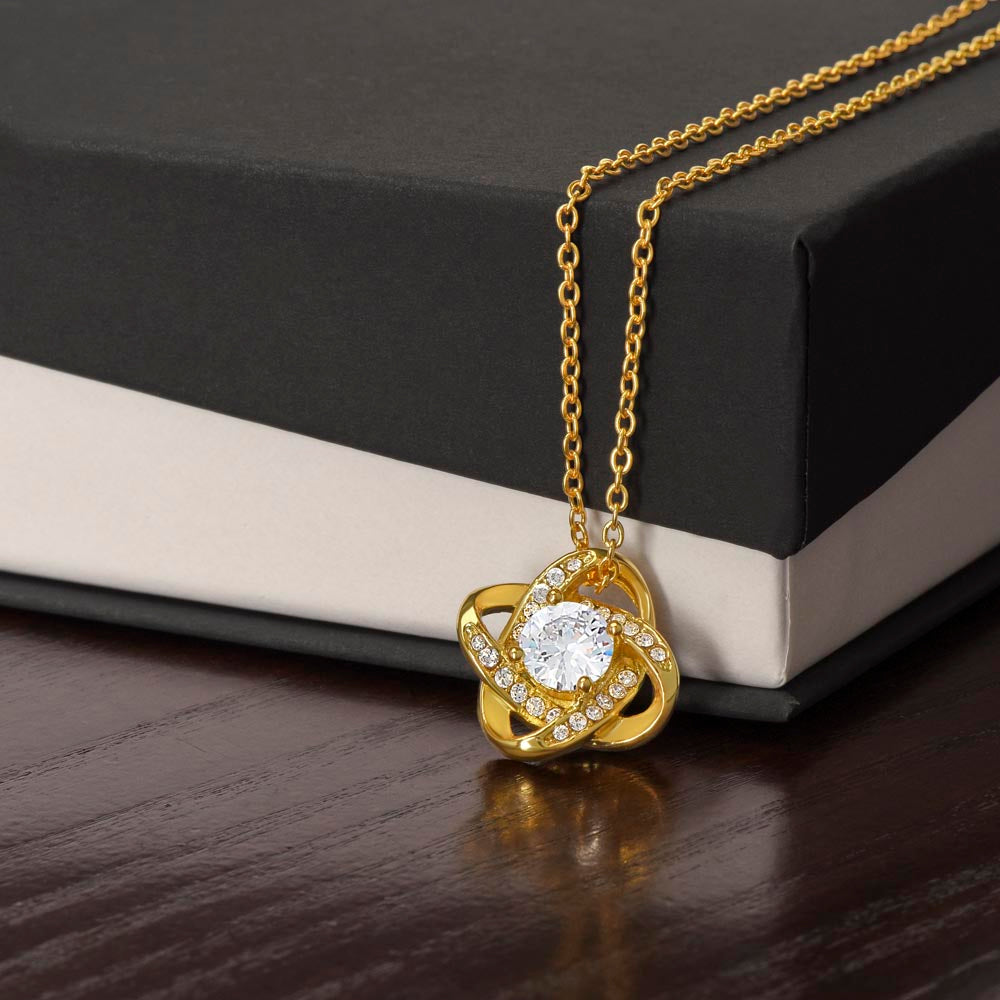 M51 Elegant Love Knot Necklace with Message Card for Mom, Mum, Grandma on Mother's Day