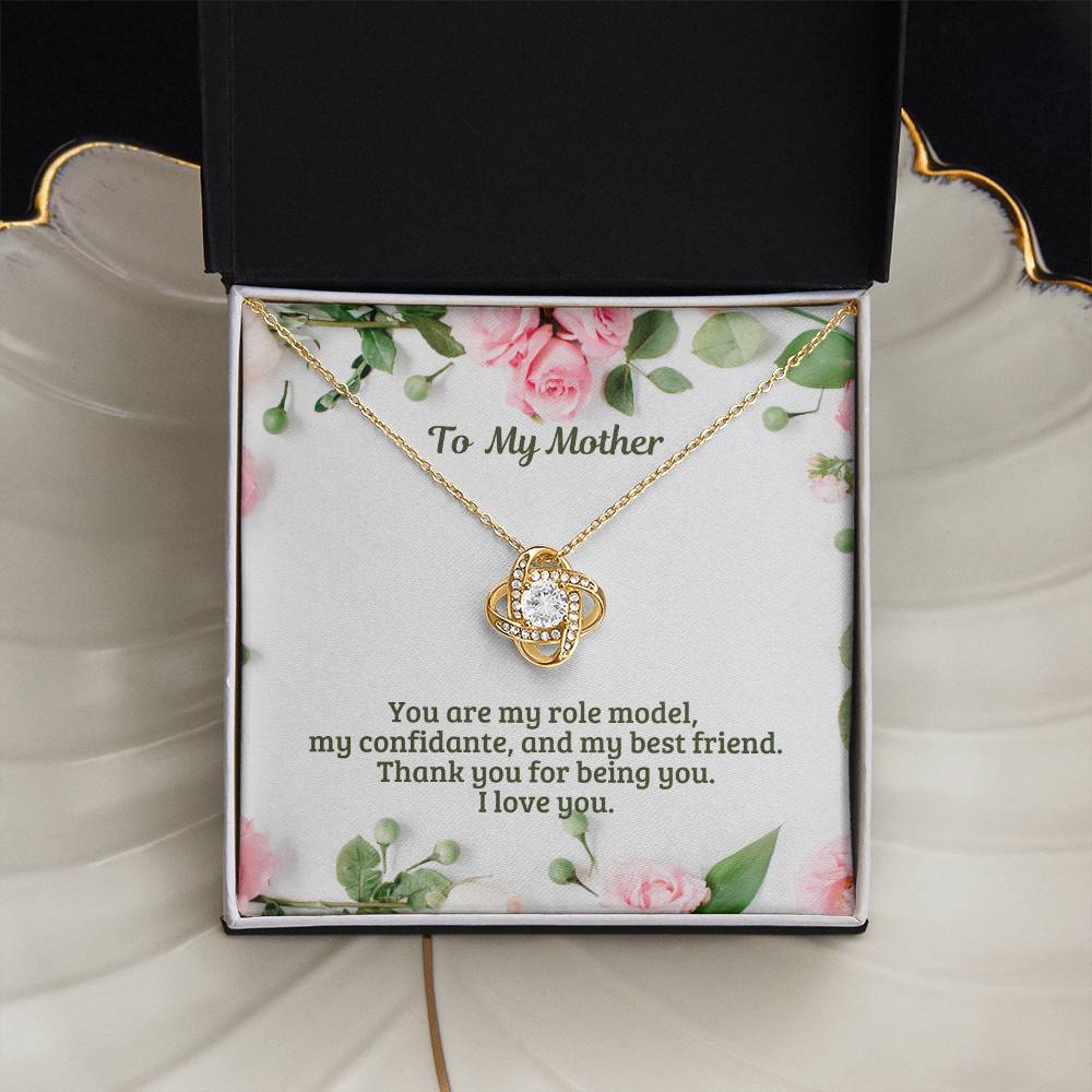 M53 Mother Elegant Love Knot Necklace with Message Card for Mom, Mum, Grandma on Mother's Day