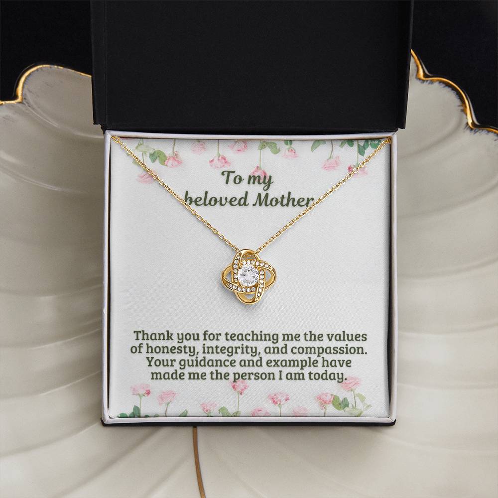 M51 Elegant Love Knot Necklace with Message Card for Mom, Mum, Grandma on Mother's Day