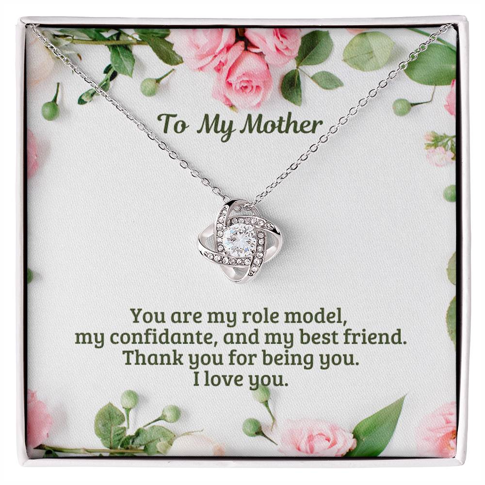 M53 Mother Elegant Love Knot Necklace with Message Card for Mom, Mum, Grandma on Mother's Day