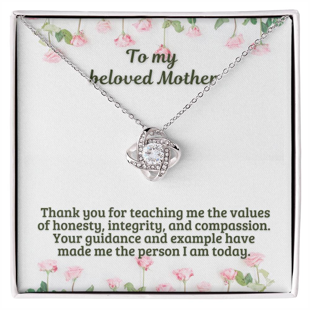 M51 Elegant Love Knot Necklace with Message Card for Mom, Mum, Grandma on Mother's Day