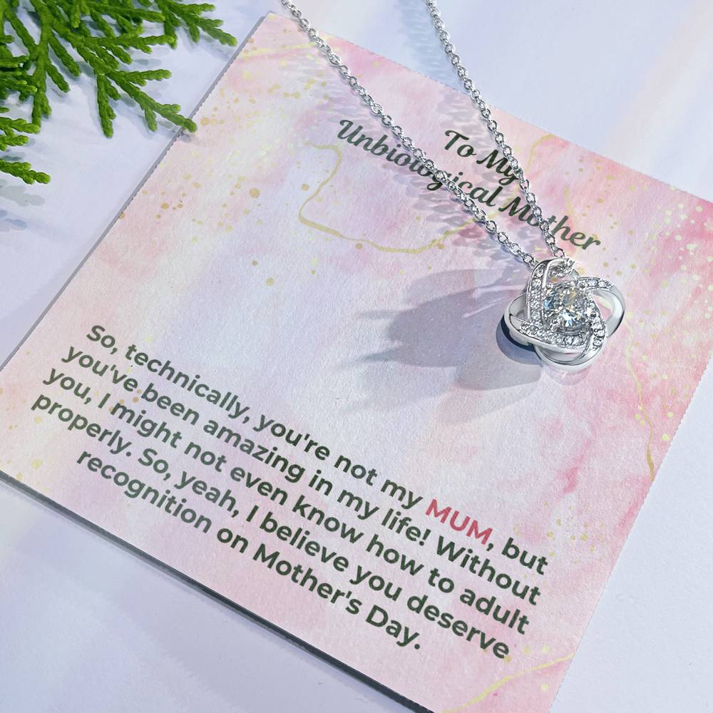 Mother's Day Gift, Birthday Gift for Mum Love Knot Necklace with Heartfelt Message Card M65 MUM