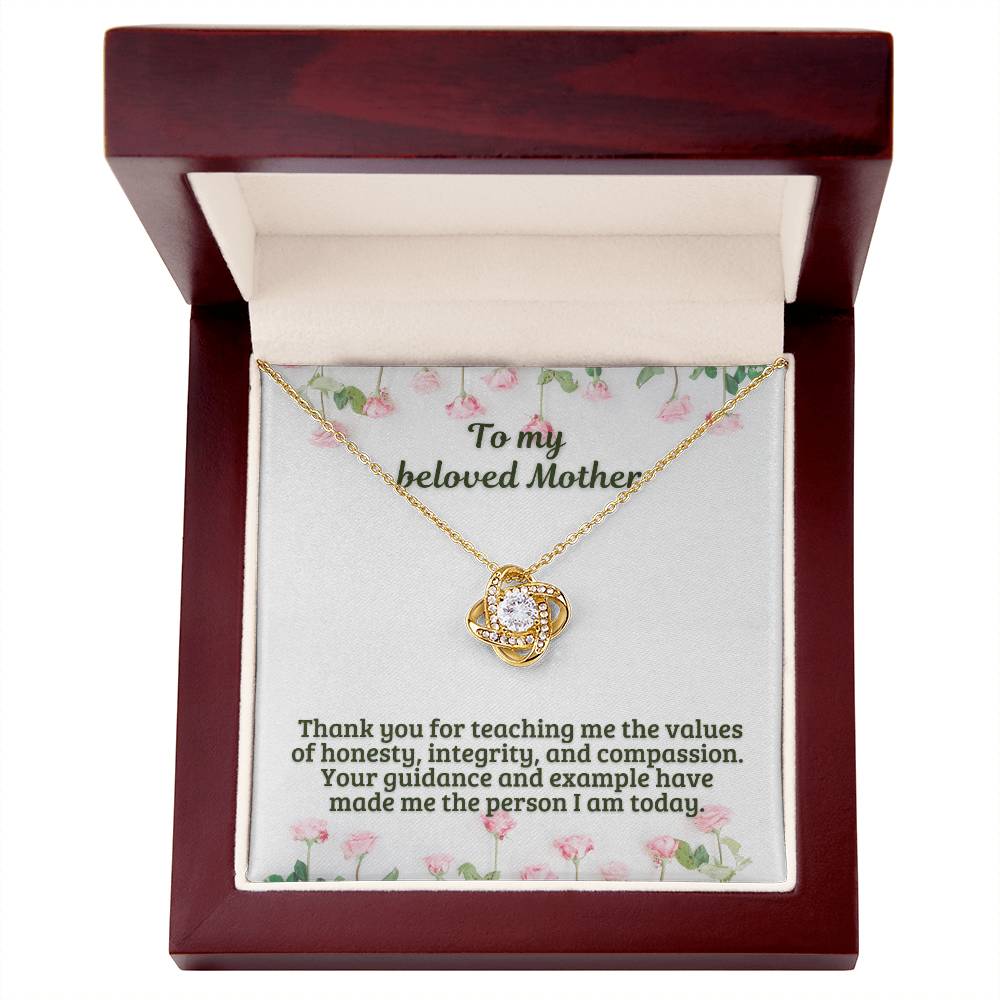 M51 Elegant Love Knot Necklace with Message Card for Mom, Mum, Grandma on Mother's Day