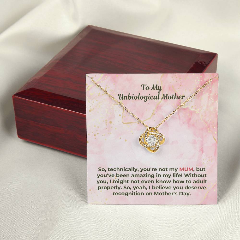 Mother's Day Gift, Birthday Gift for Mum Love Knot Necklace with Heartfelt Message Card M65 MUM