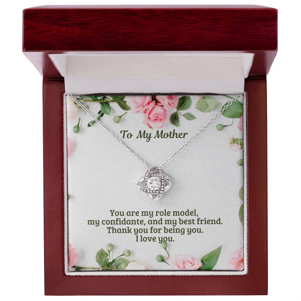 M53 Mother Elegant Love Knot Necklace with Message Card for Mom, Mum, Grandma on Mother's Day