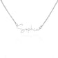 To My Daughter - Personalized Name Signature Style Neckalce Gift from Mom and Dad - MC006Gray
