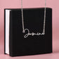 To My Daughter - Personalized Name Signature Style Neckalce Gift from Mom and Dad - MC006Gray