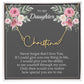 To My Daughter - Personalized Name Signature Style Neckalce Gift from Mom and Dad - MC006Gray