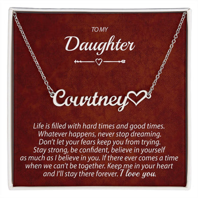 Personalized Script Name Necklace With Heart Gift for Daughter 10A