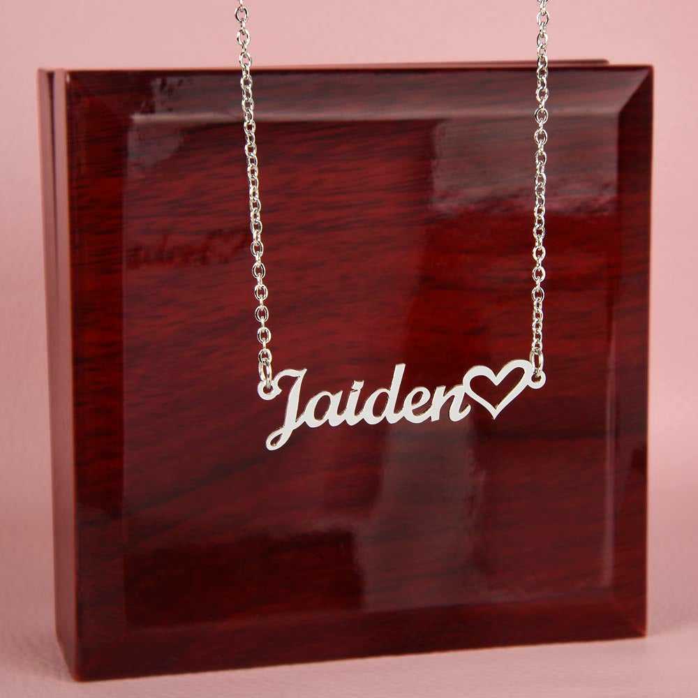 Personalized Script Name Necklace With Heart Gift for Daughter 010