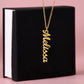Personalized Name Vertical Dangling Necklace Gift For Daughter Flower MC6 Gray Daughter Ability To See