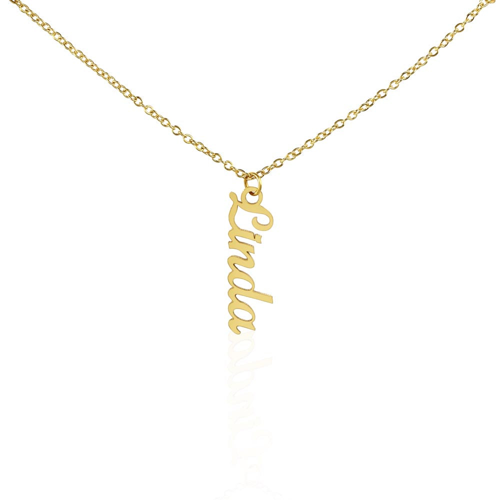 Personalized Name Vertical Dangling Necklace Gift For Daughter