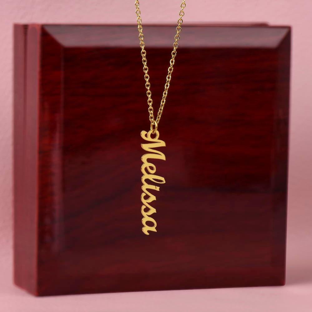 NPBSNDaughter05-01 Personalized Name Vertical Dangling Necklace Gift For Daughter - In My Eyes