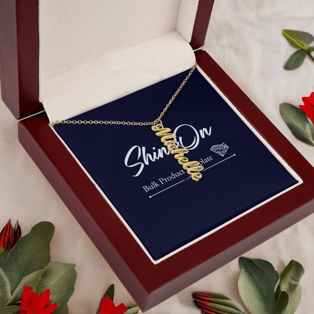 Personalized Name Vertical Dangling Necklace Gift For Daughter