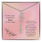 Personalized Name Birth Flower Necklace Mother's Day Gift or Birthday To the Most Wonderful Mom in the World M52