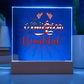 America The Beautiful Square Acrylic Plaque with  Colorful RGB + White LED Light Base