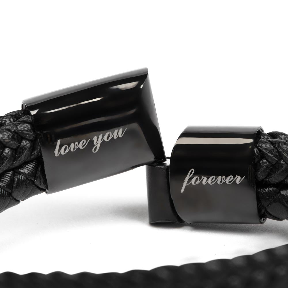 Men's Braided Leather Bracelet Gift For Him BLB_ M18