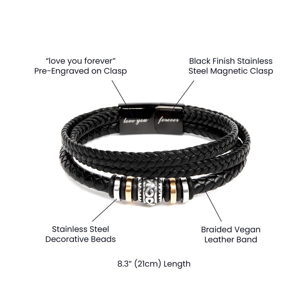 Men's Braided Leather Bracelet Gift For Him