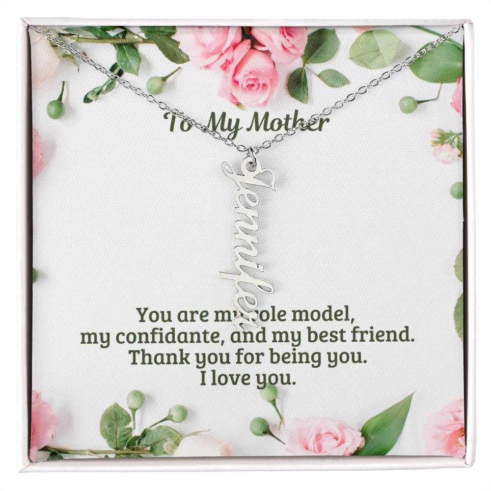 To My Mother Personalized Multi Name Vertical Necklace