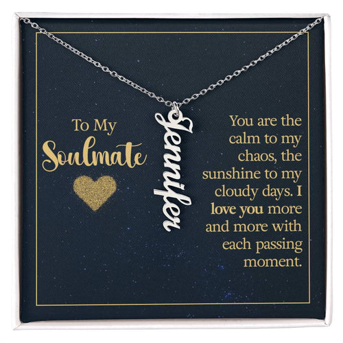 To My Soulmate Personalized Vertical Multi Name Necklace