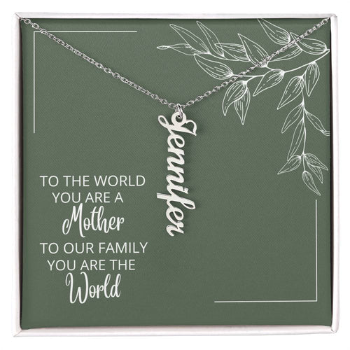A Mother Personalized Multi Name Vertical Necklace