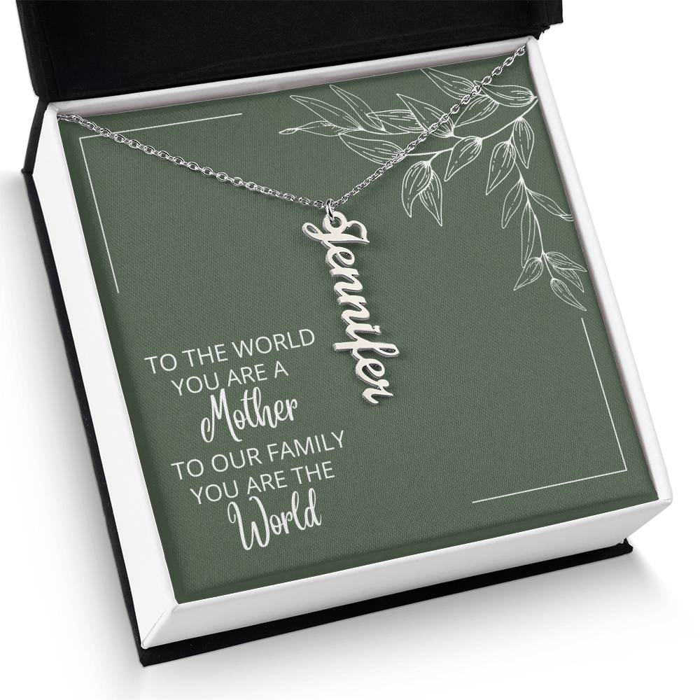 A Mother Personalized Multi Name Vertical Necklace