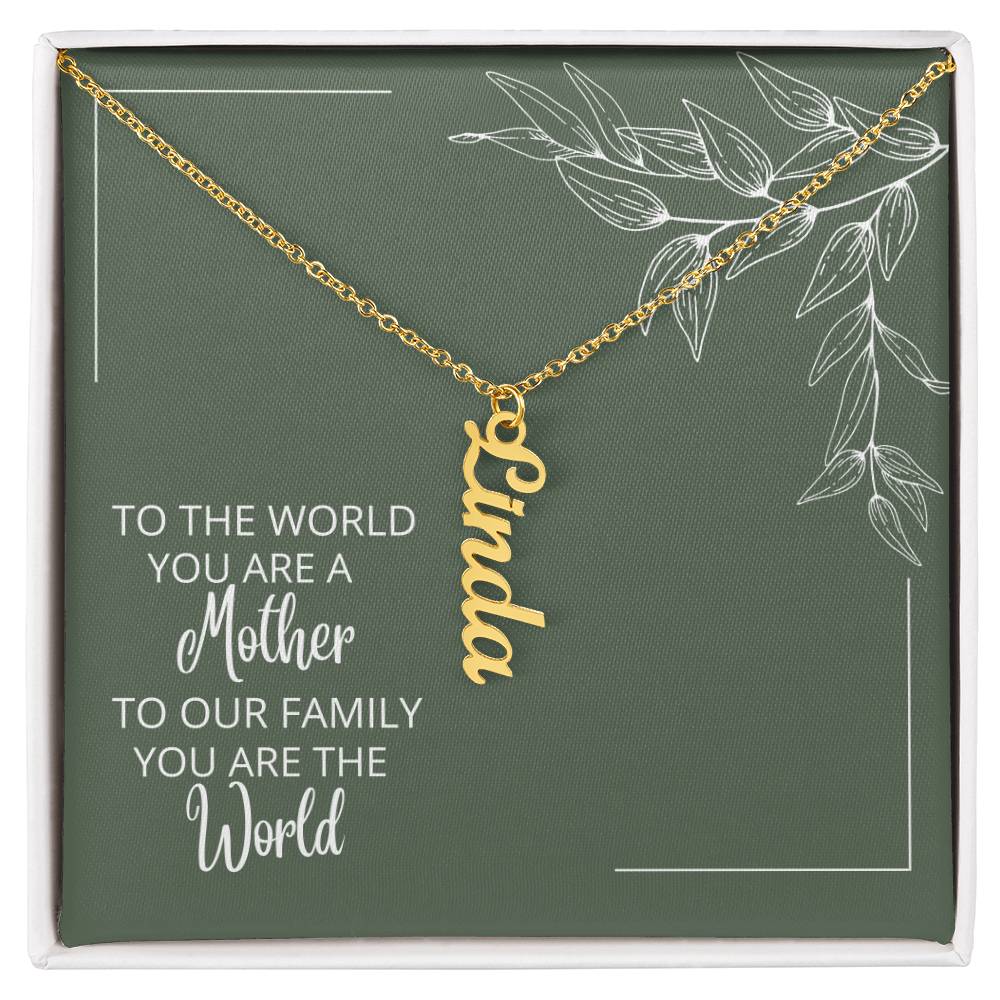 A Mother Personalized Multi Name Vertical Necklace