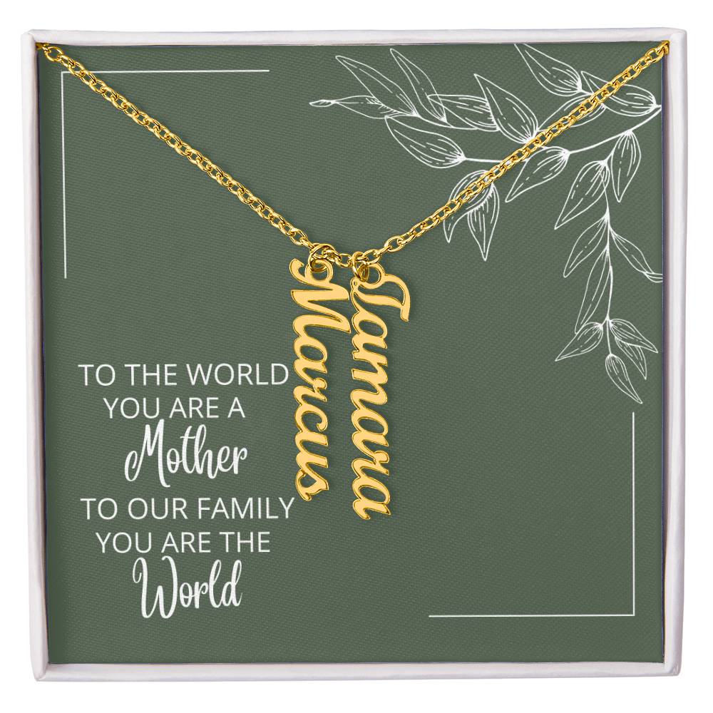 A Mother Personalized Multi Name Vertical Necklace