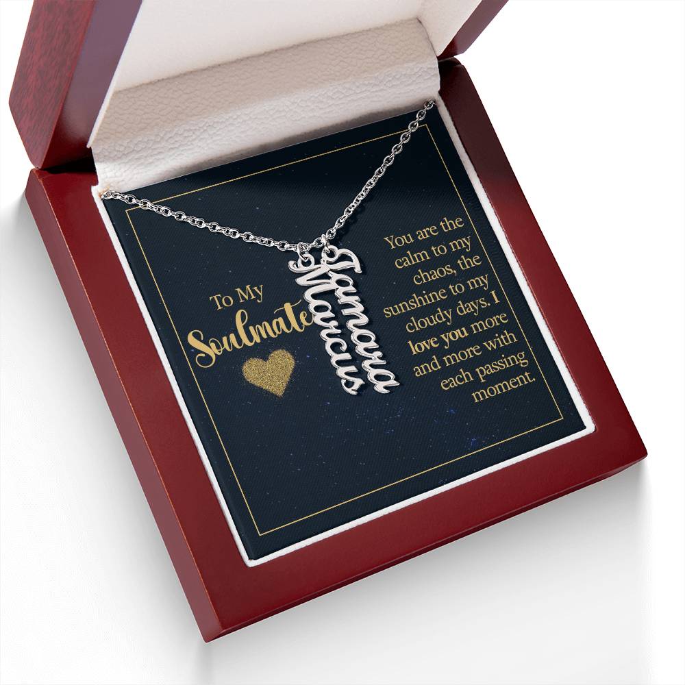 To My Soulmate Personalized Vertical Multi Name Necklace