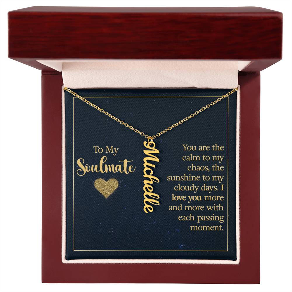 To My Soulmate Personalized Vertical Multi Name Necklace