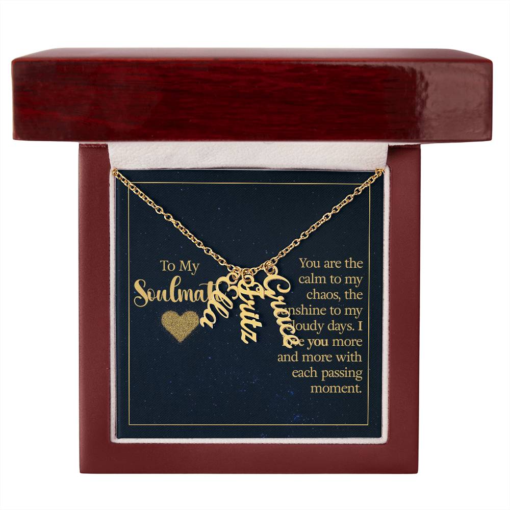 To My Soulmate Personalized Vertical Multi Name Necklace