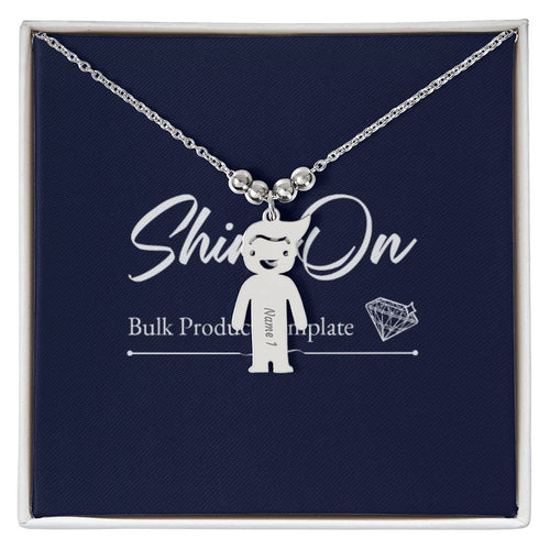 Personalized Engraved Name Girl Boy Child Shaped Necklace