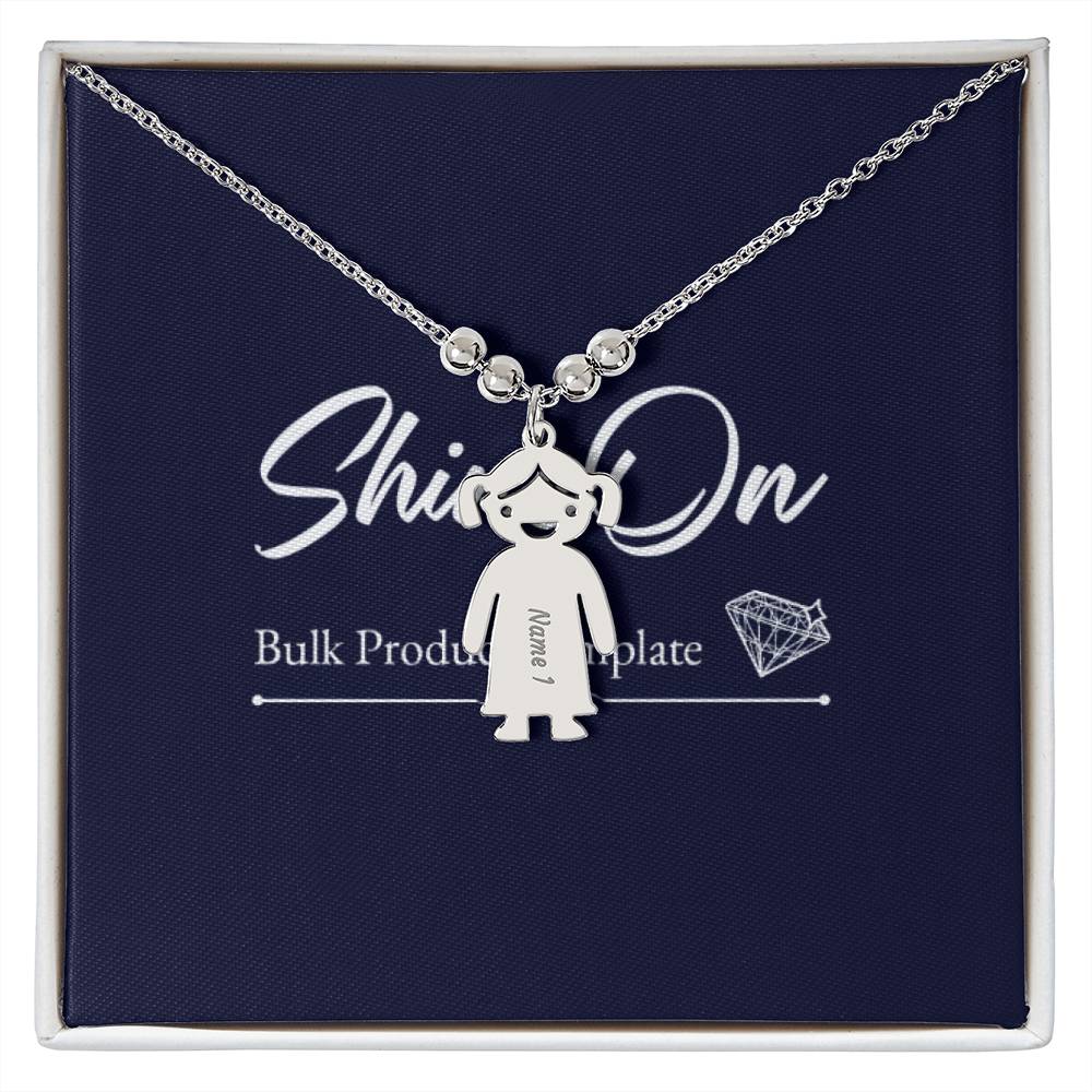 Personalized Engraved Name Girl Boy Child Shaped Necklace