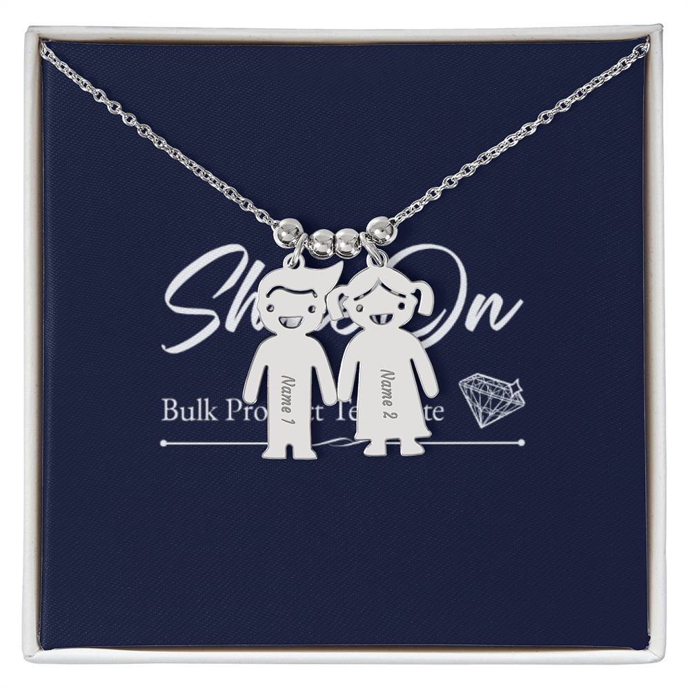 Personalized Engraved Name Girl Boy Child Shaped Necklace