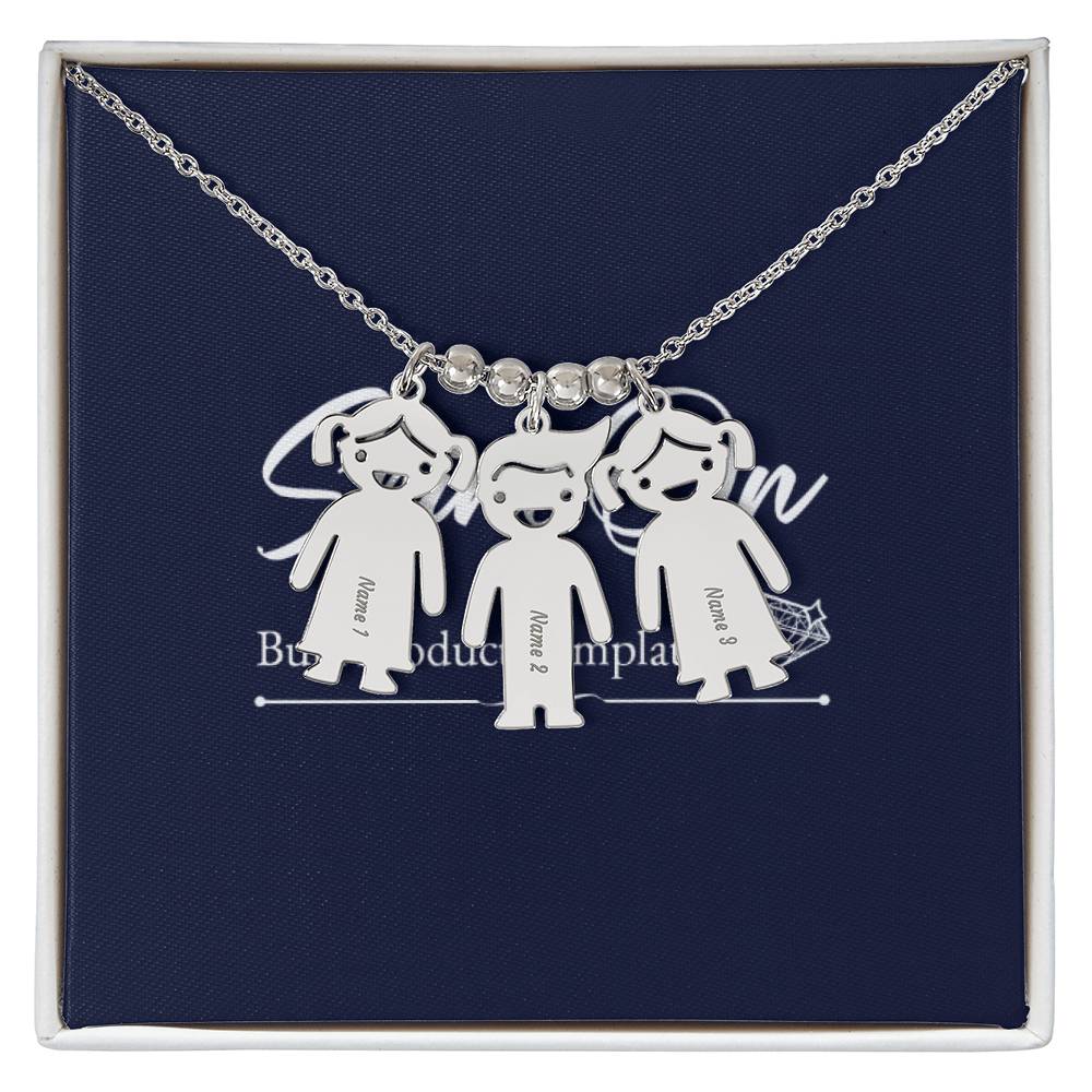 Personalized Engraved Name Girl Boy Child Shaped Necklace