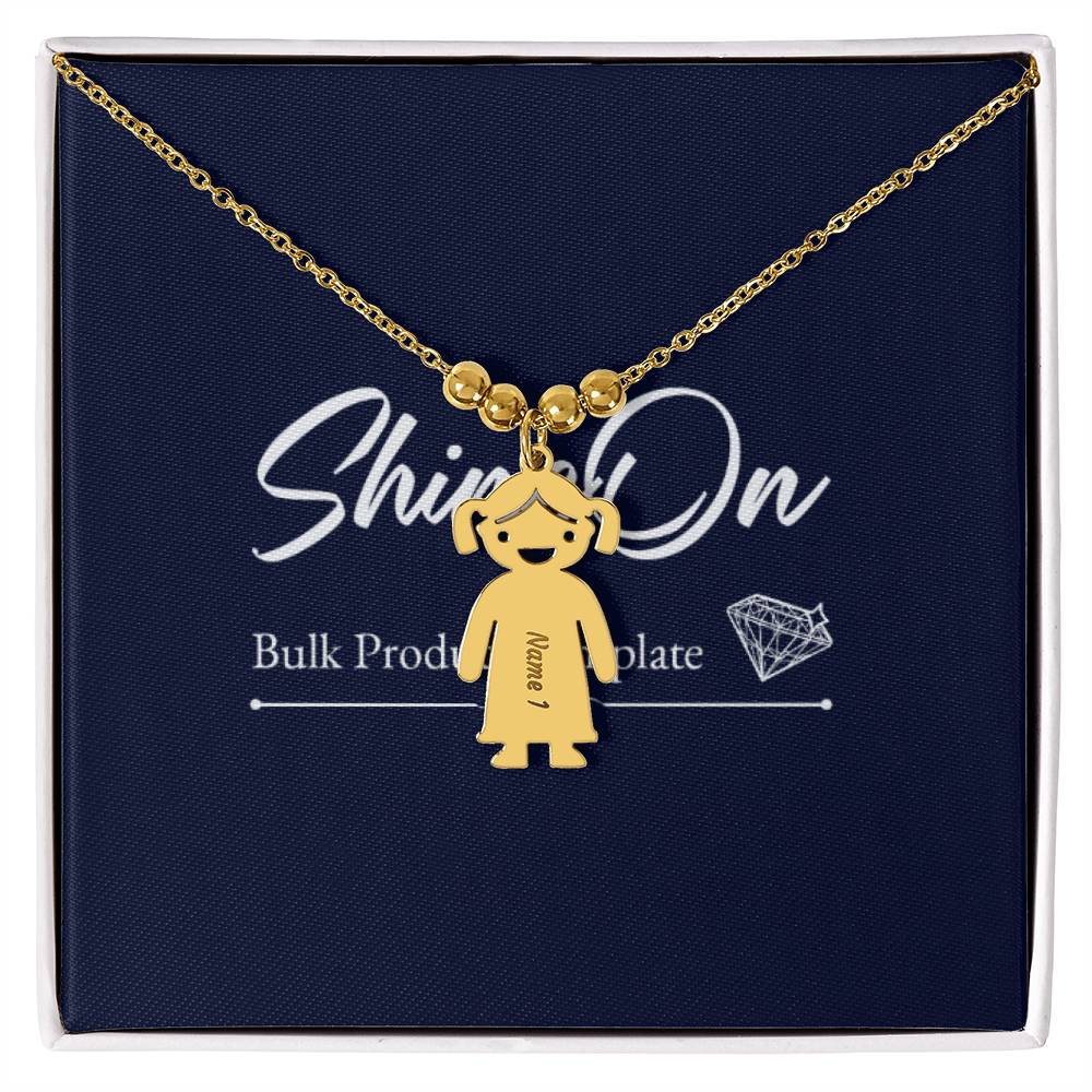 Personalized Engraved Name Girl Boy Child Shaped Necklace