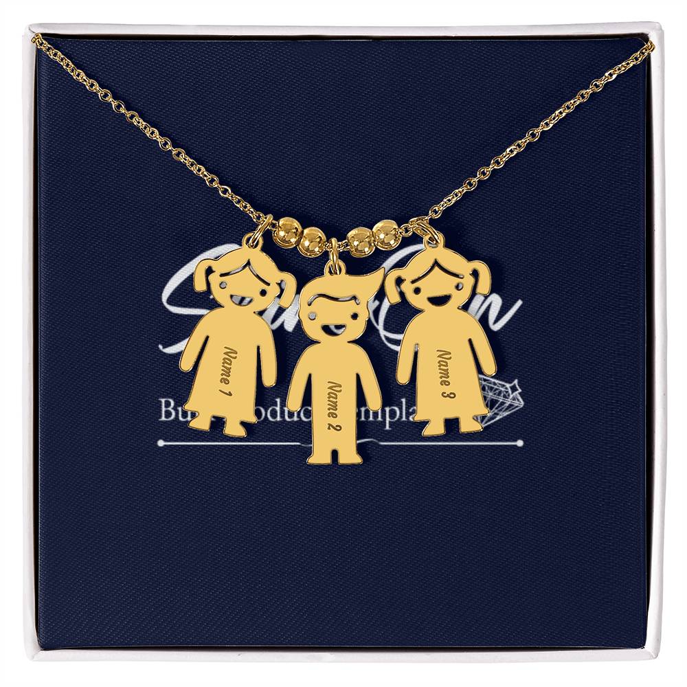 Personalized Engraved Name Girl Boy Child Shaped Necklace